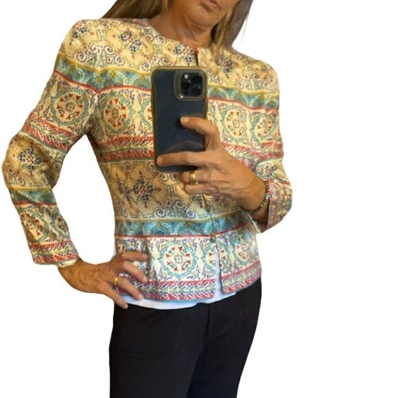 3/$25 ADRIANNA PAPELL Vintage Silk Long Sleeves Blazer.Size 8 - Picture 5 of 15